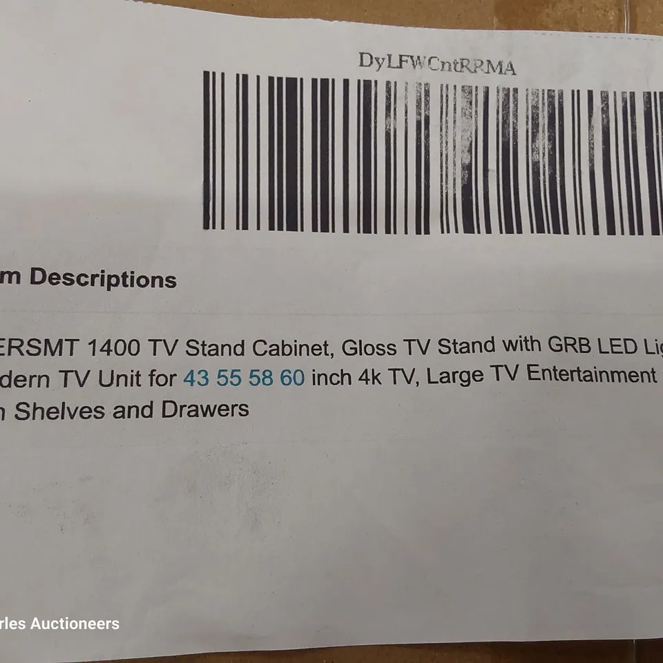 BOXED WERSMT 1400 TV STAND CABINET WITH LED LIGHTING GLOSS FINISH