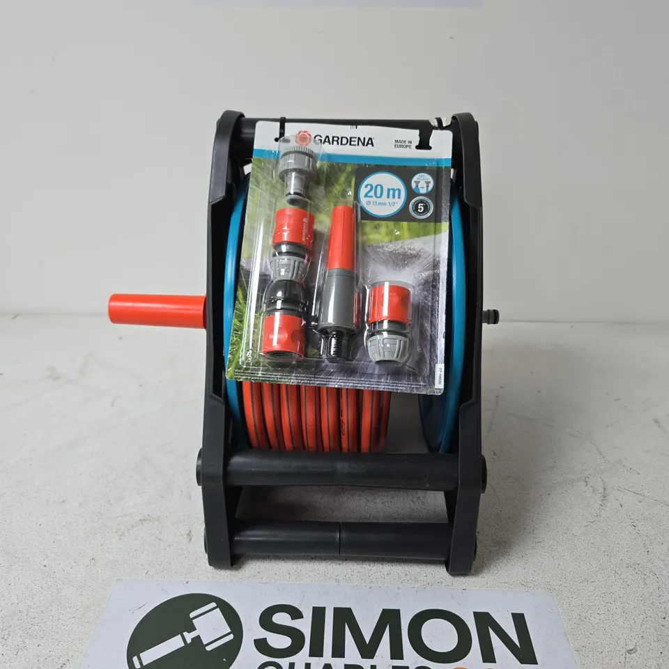 GARDENA HOSE REEL WITH 20M HOSE – BLUE