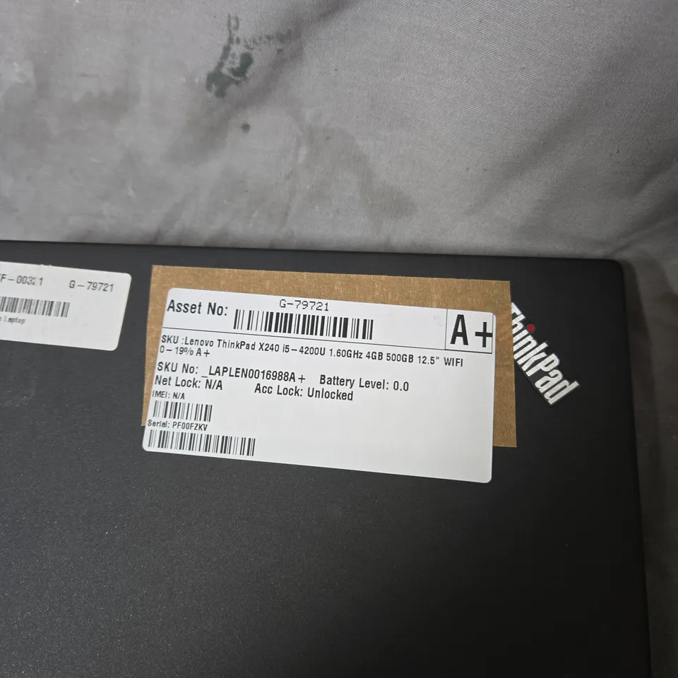 LENOVO THINKPAD X240 LAPTOP – I5-4200U, 4GB RAM, 500GB HDD, 12.5" DISPLAY