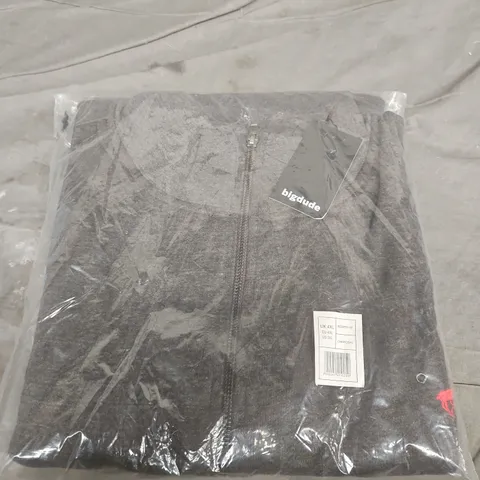 BIGDUDE CHARCOAL ZIP HOODIE – UK 4XL