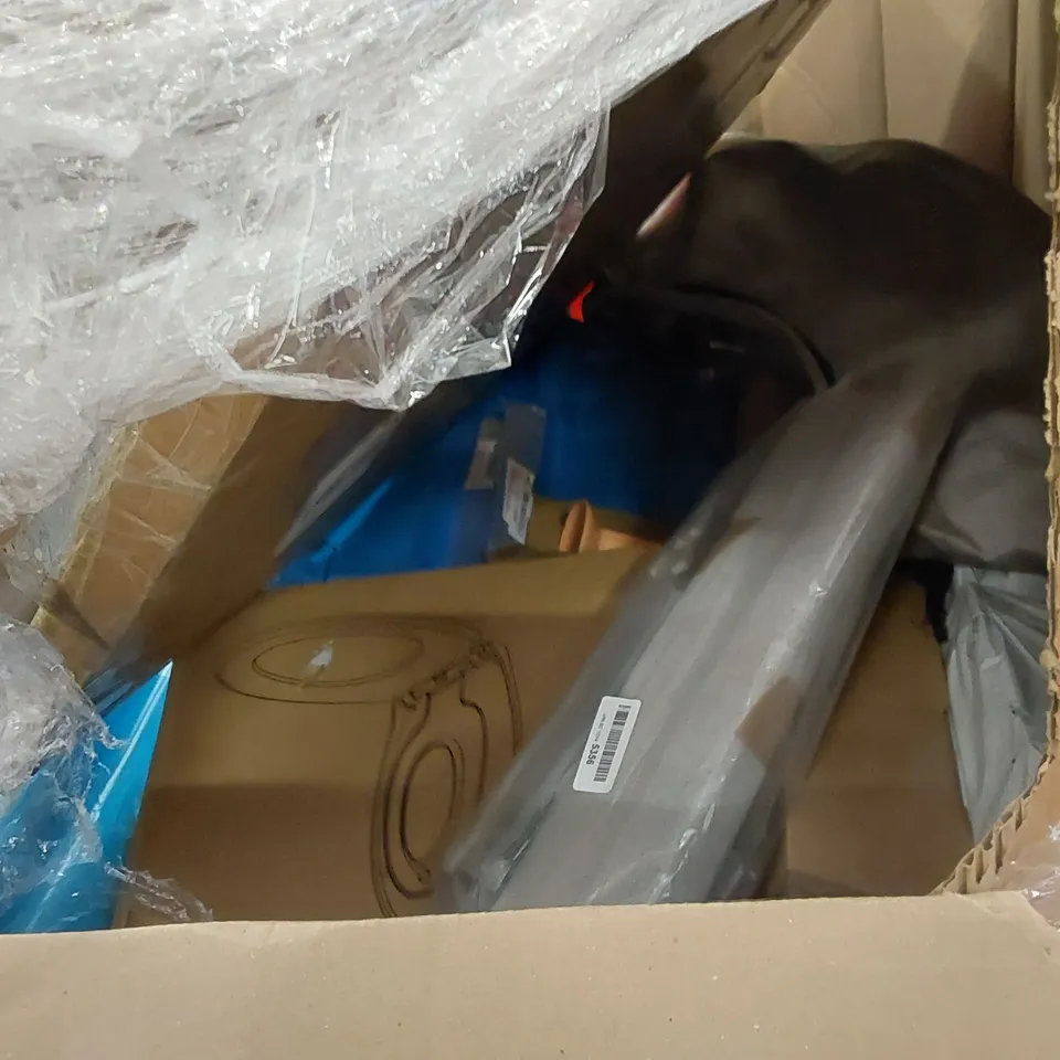 PALLET TO CONTAIN ASSORTED HOUSEHOLD ITEMS AND CONSUMER PRODUCTS. INCLUDING TOILET SEAT, BOXED FURNITURE ETC