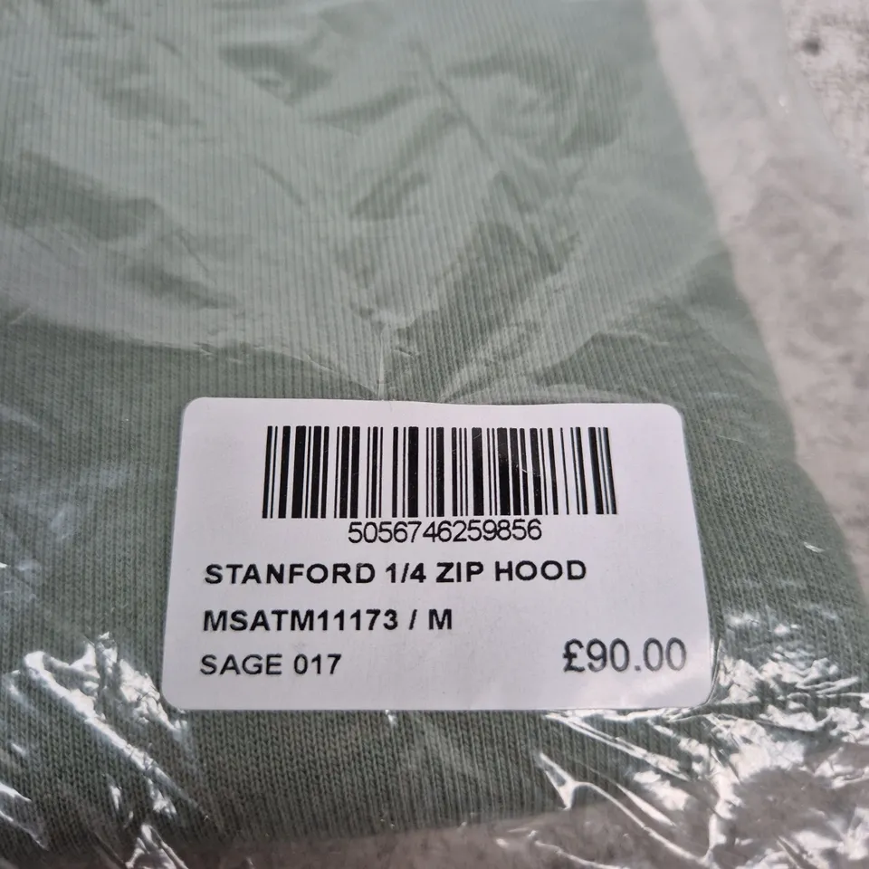 MARSHALL ARTIST STANFORD 1/4 ZIP HOOD – SAGE, UK M