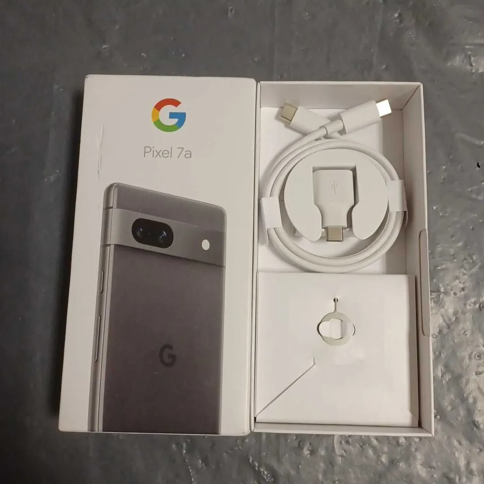 boxed google pixel 7a 128gb in charcoal 