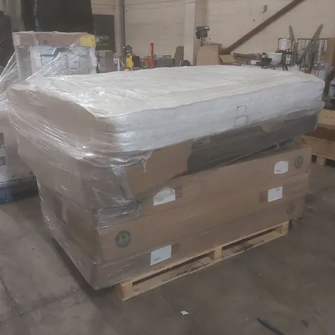 PALLET OF ASSORTED BEDROOM PRODUCTS TO INCLUDE; BED FRAMES AND MATTRESS