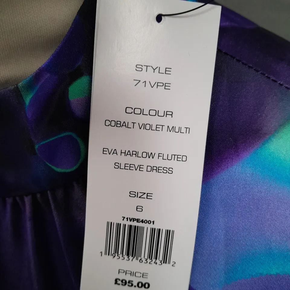 FRENCH CONNECTION EVA HARLOW FLUTED SLEEVE DRESS - 6