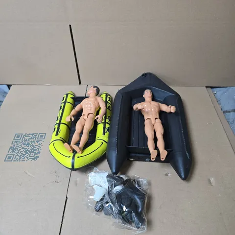2 X HASBRO ACTION MAN FIGURES WITH BOATS/ACCESSORIES