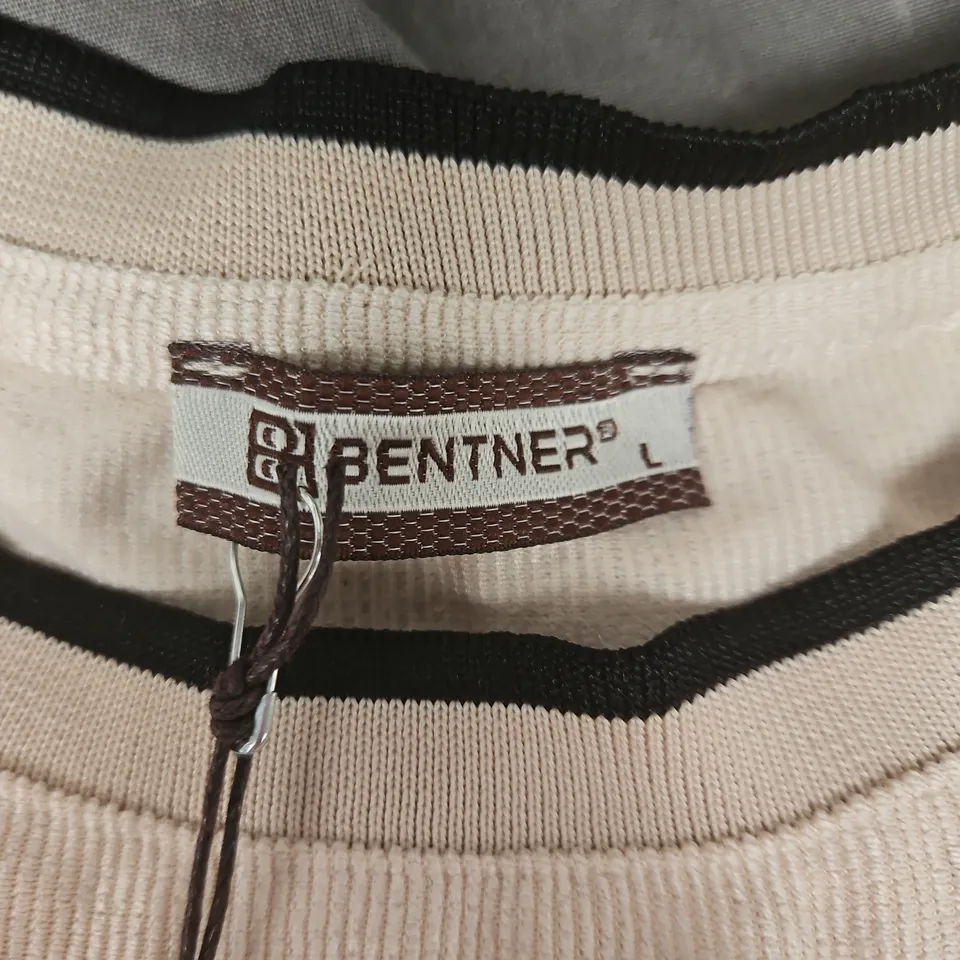 BENTNER BEIGE CREW-NECK TOP, MEN'S SIZE L