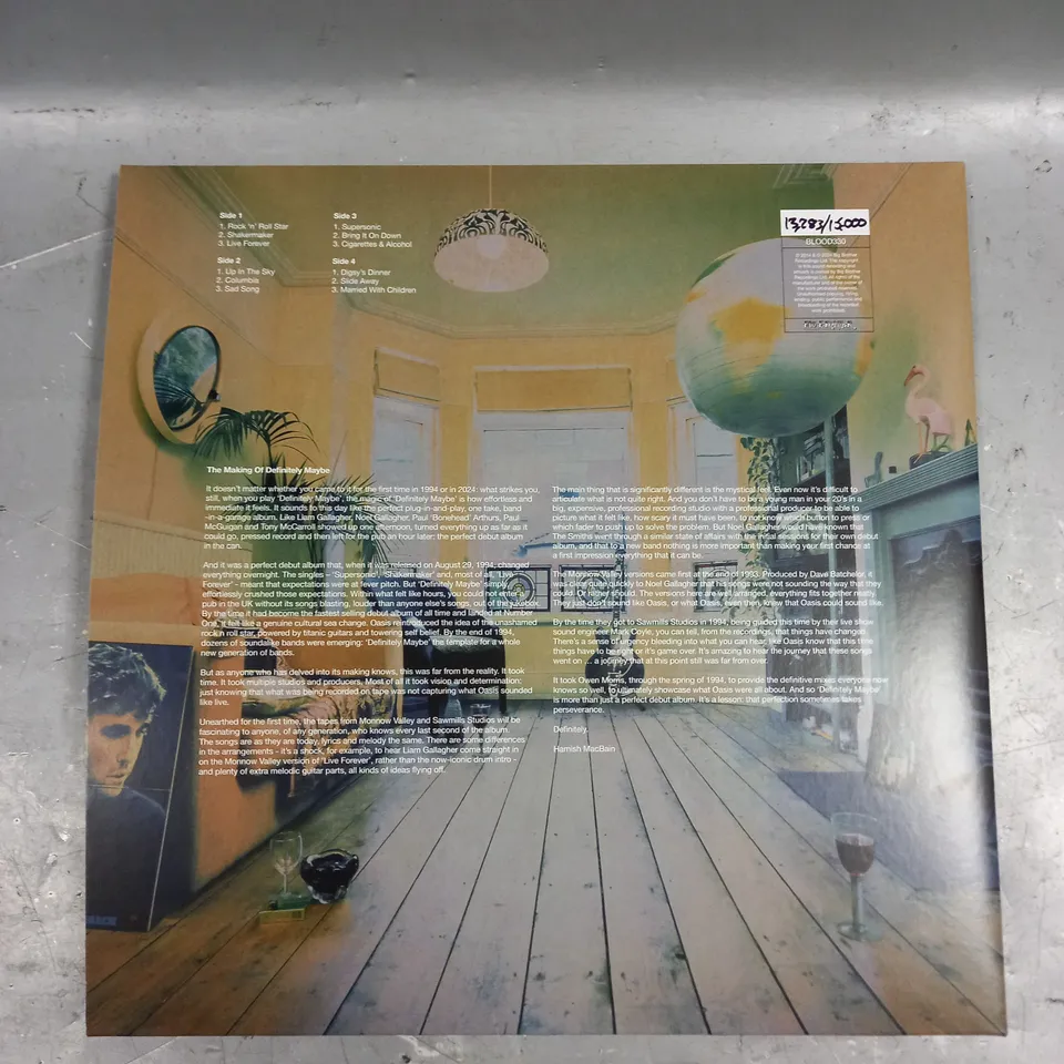 OASIS DEFINITELY MAYBE 30TH ANNIVERSARY LENTICULAR SLEEVE LIMITED EDITION VINYL - 13283/15000