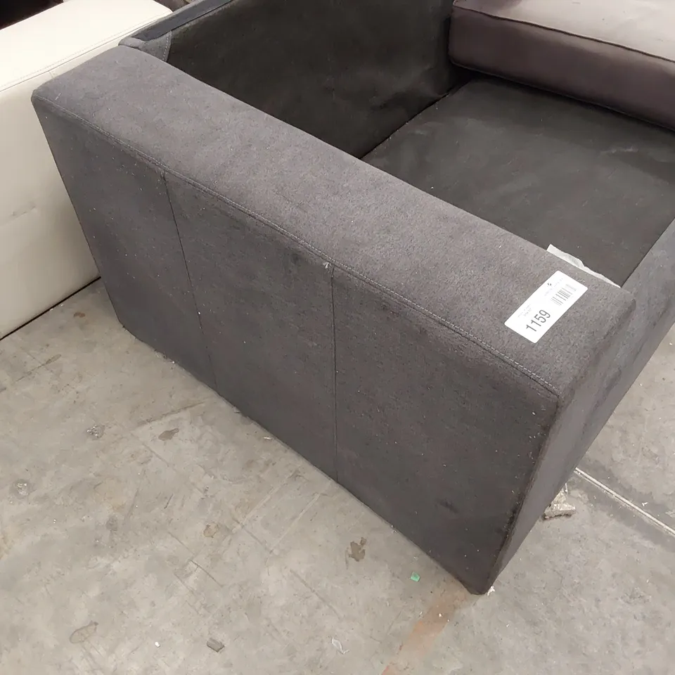 DESIGNER CHARCOAL FABRIC THREE SEATER SOFA FRAME 
