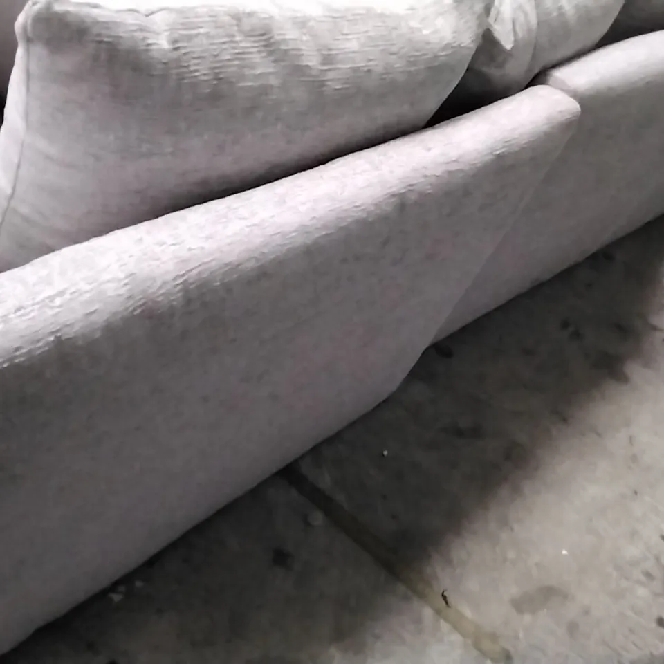 QUALITY BRITISH DESIGNER DBL CORNER GROUP SOFA - GREY FABRIC 