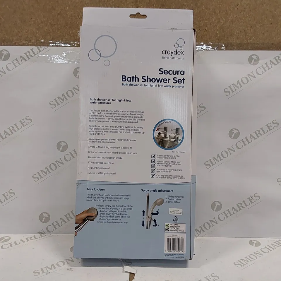 BOXED CROYDEX SECURA BATH SHOWER SET (1 BOX)