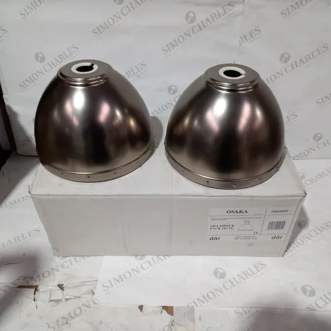 BOXED OSAKA PAIR OF ANTIQUE CHROME PENDANTS