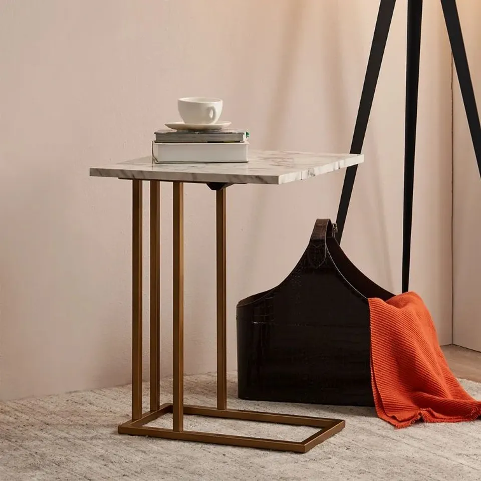 BOXED NORTH WALSHAM MARMO SIDE TABLE 
