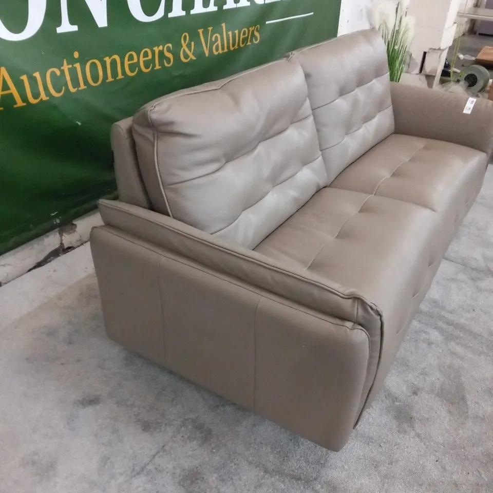 DESIGNER ITALIAN MADE BOLZANO GREY LEATHER ELECTRIC RECLINING THREE SEATER SOFA