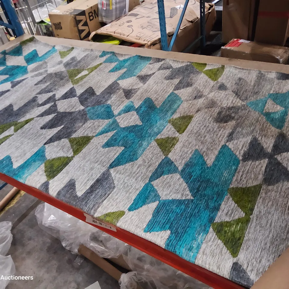 DESIGNER SMART HALI BEIGE/AQUA RUG 80 × 150