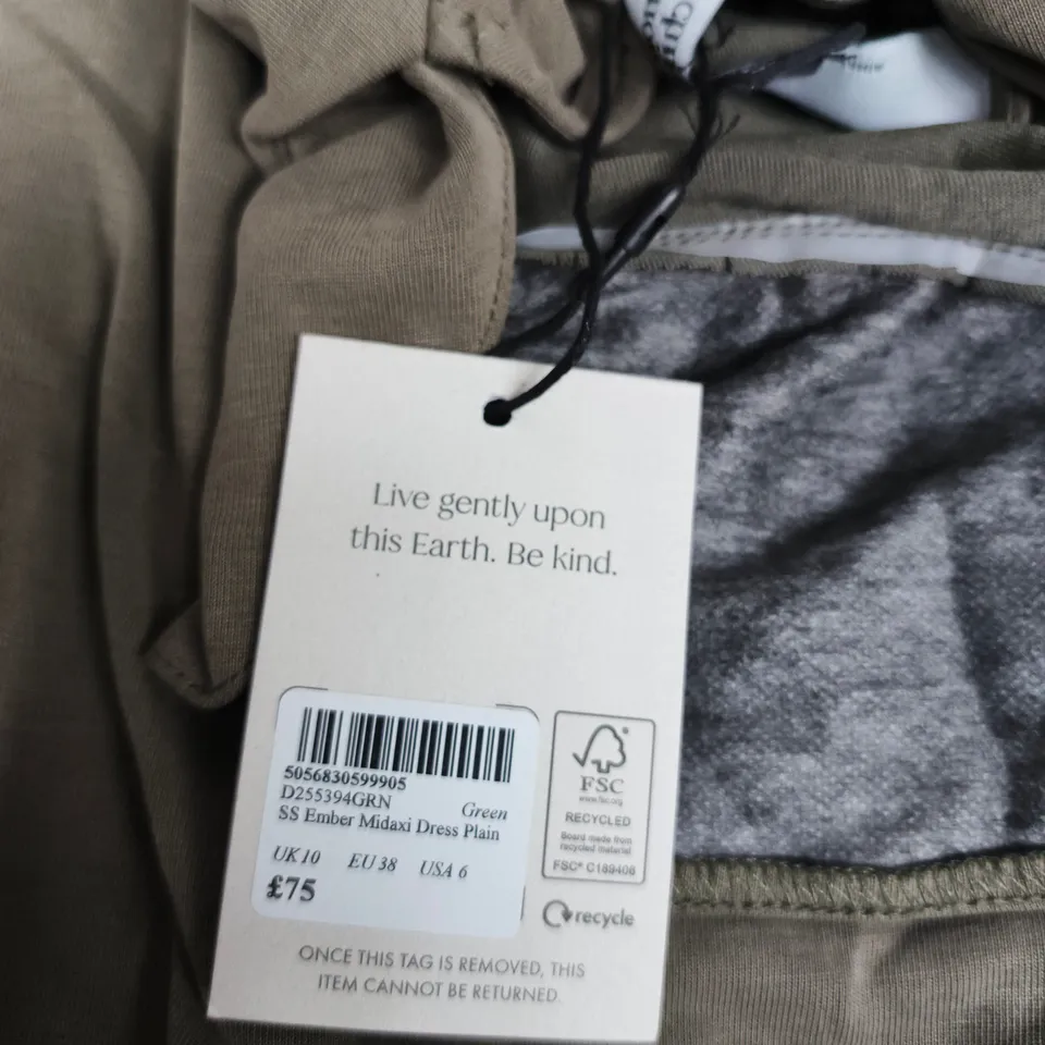 NOBODY'S CHILD SS EMBER MIDAXI DRESS GREEN - UK 10