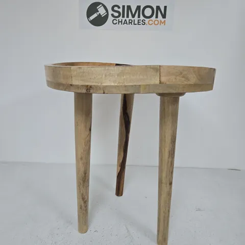 ROUND WOODEN STOOL WITH MOSAIC TILED TOP