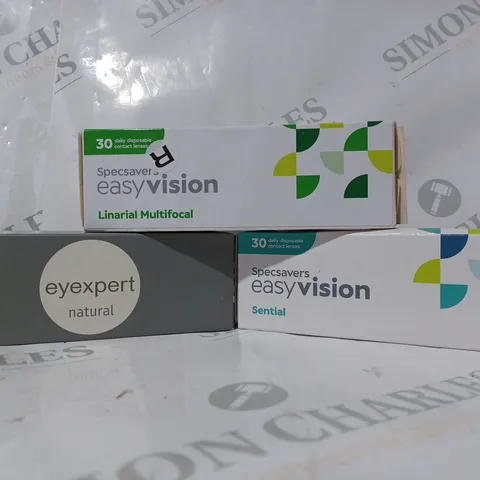 APPROXIMATELY 20 ASSORTED HOUSEHOLD ITEMS TO INCLUDE EASYVISION CONTACT LENSES, EYEXPERT NATURAL CONTACT LENSES, ETC