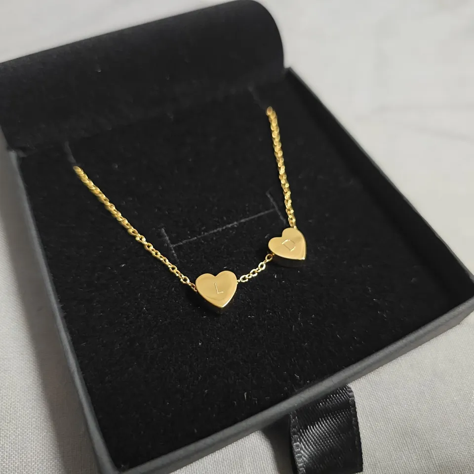 DYLAN OAKS GOLD-TONE HEART NECKLACE WITH DOUBLE INITIAL CHARMS