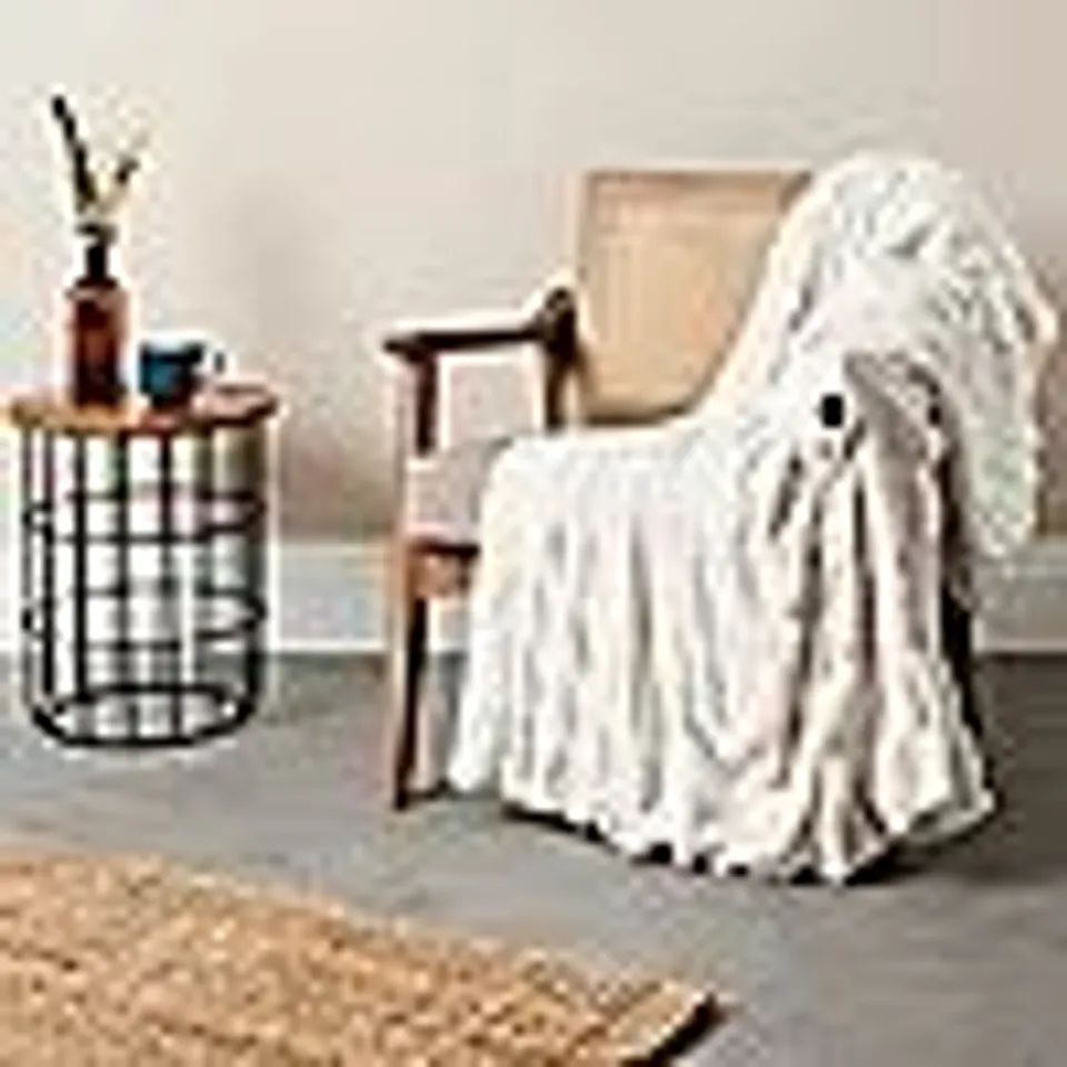COZEE HOME LUXURY RUCHED FAUX FUR & VELVETSOFT HEATED THROW