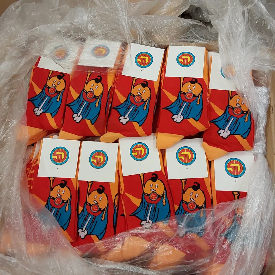 BOX OF APPROXIMATELY 360 BRAND NEW BIER CO 'SUPER DAD' SOCKS (1 BOX)
