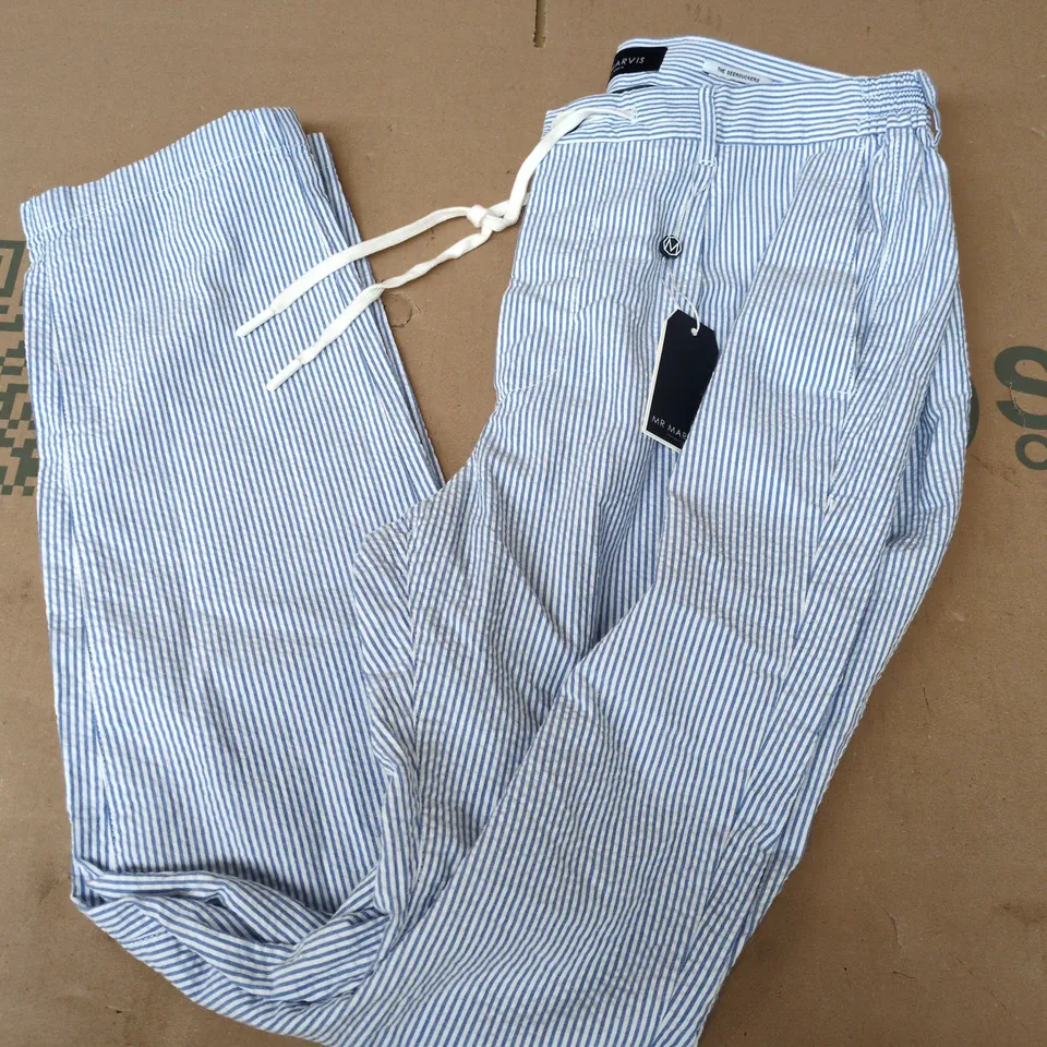 MR MARVIS THE SEERSUCKERS TROUSERS IN NAUTICAL BLUE - W31/W32