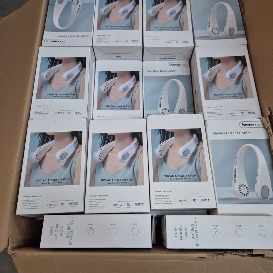 BOX OF 40 ASSORTED BLADELESS NECK COOLERS