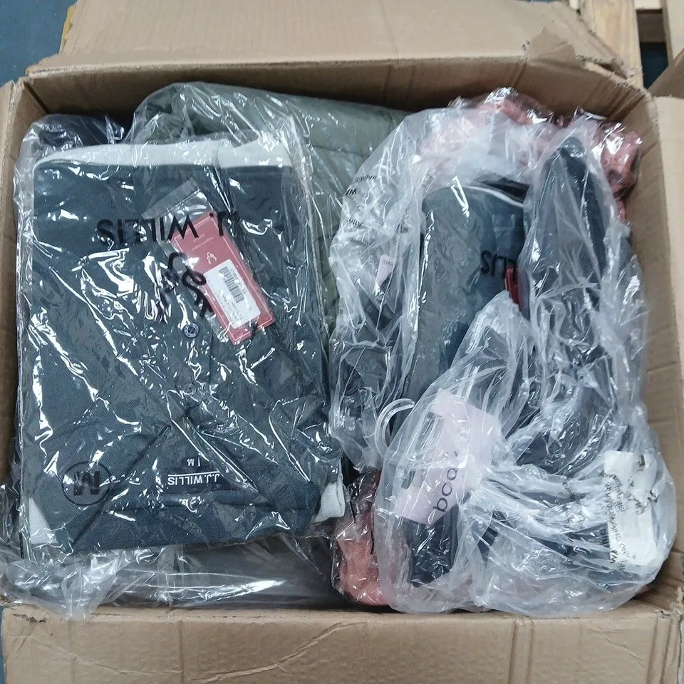 LARGE QUANTITY OF ASSORTED CLOTHING ITEMS IN VARIOUS SIZES, STYLES AND COLOURS