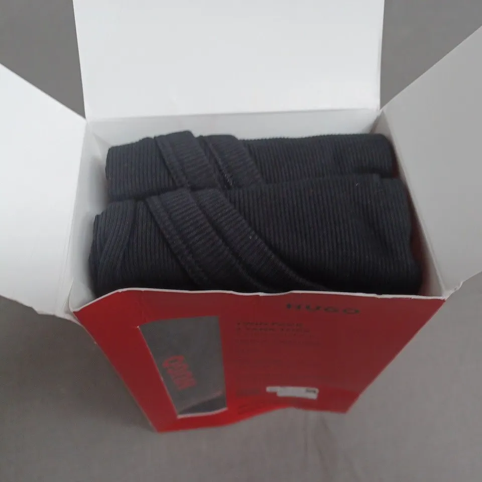 BOXED HUGO TANK TOP PAIR IN BLACK - L