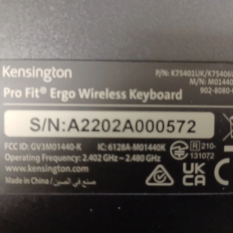 KENSINGTON WIRELESS ERGONOMIC KEYBOARD