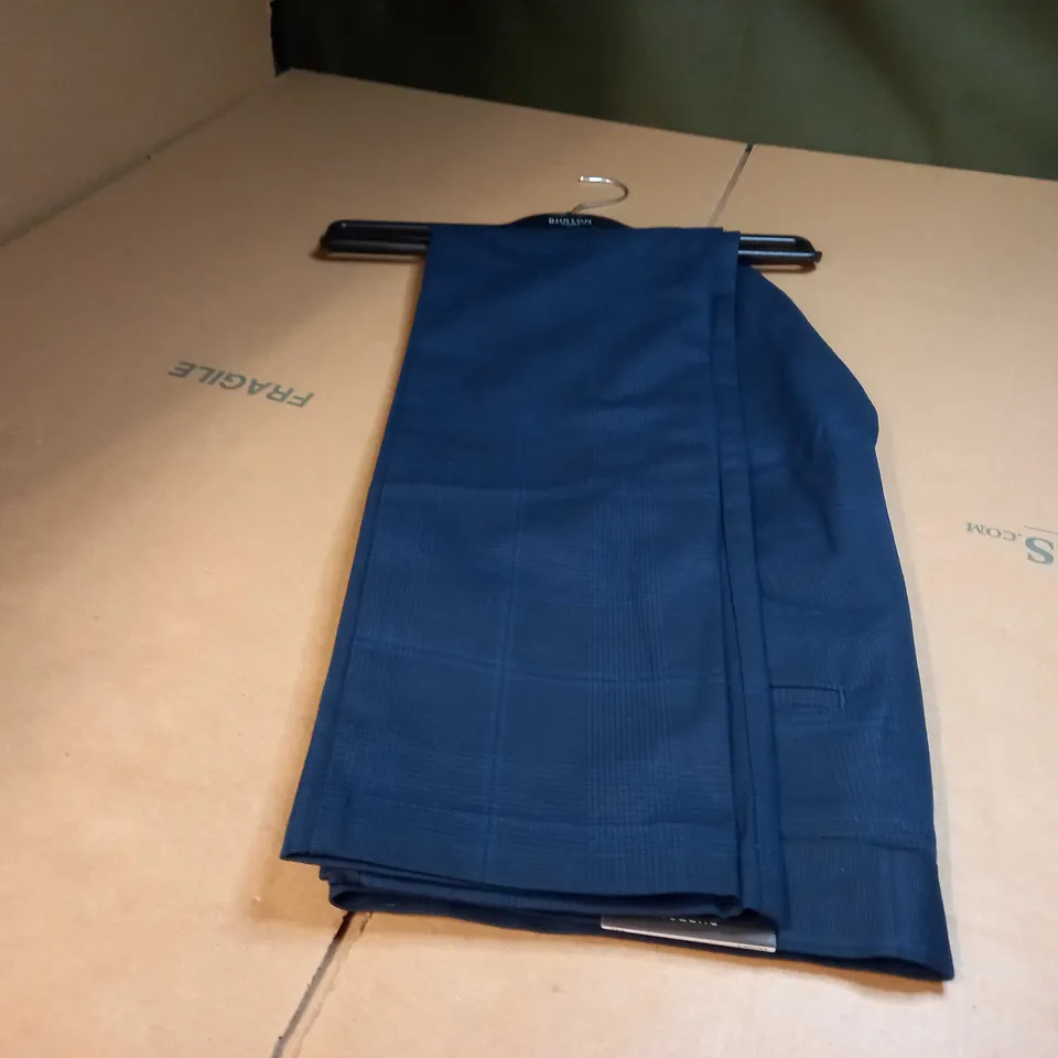 BURTON NAVY TONAL CHECK SKINNY TROUSERS - SIZE W34L