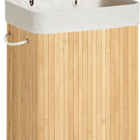 BOXED SONGMICS LAUNDRY BASKET WITH LID 72L - BAMBOO