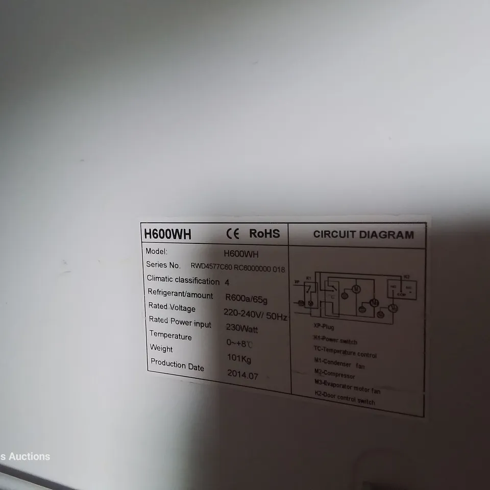 BLIZZARD UPRIGHT FREEZER Model HW60