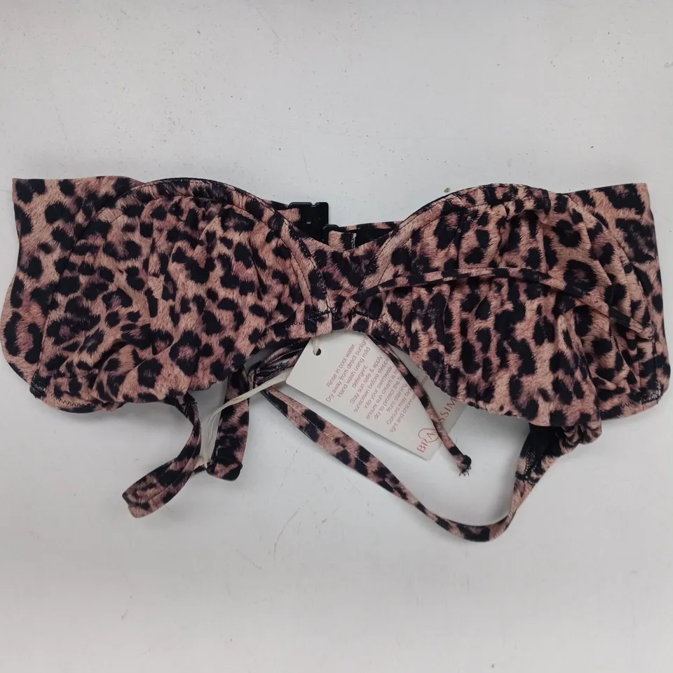 BRAVISSIMO COPACOBANA BIKINI TOP IN ANIMAL PRINT SIZE 32E