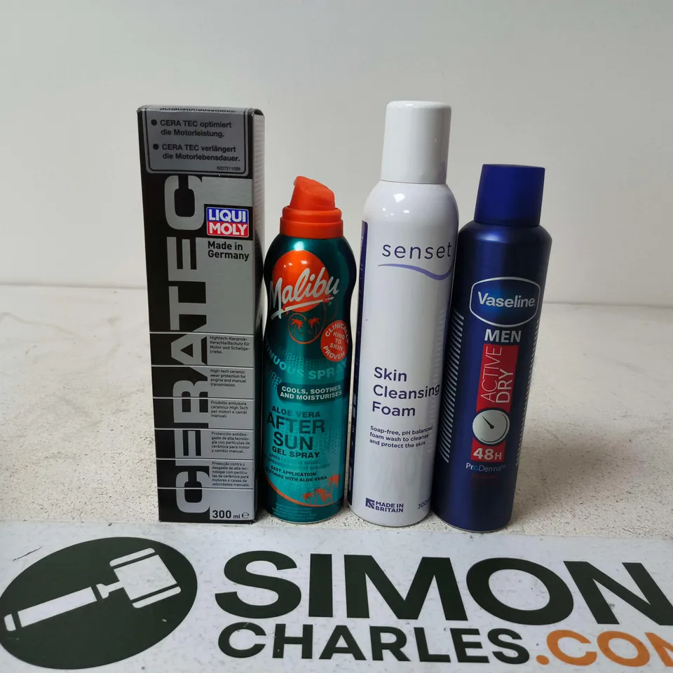 APPROXIMATELY 15 ASSORTED AEROSOLS TO INCLUDE VASELINE MEN , SENSET AND MALIBU GEL SPRAY