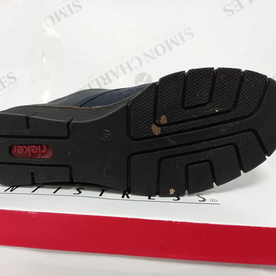 BOXED PAIR OF RIEKER SHOES IN NAVY UK SIZE 6.5