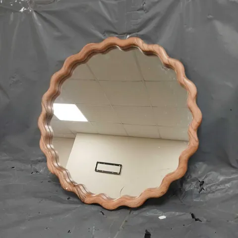 SQUIGGLE WOODEN CIRCLE MIRROR - COLLECTION ONLY 