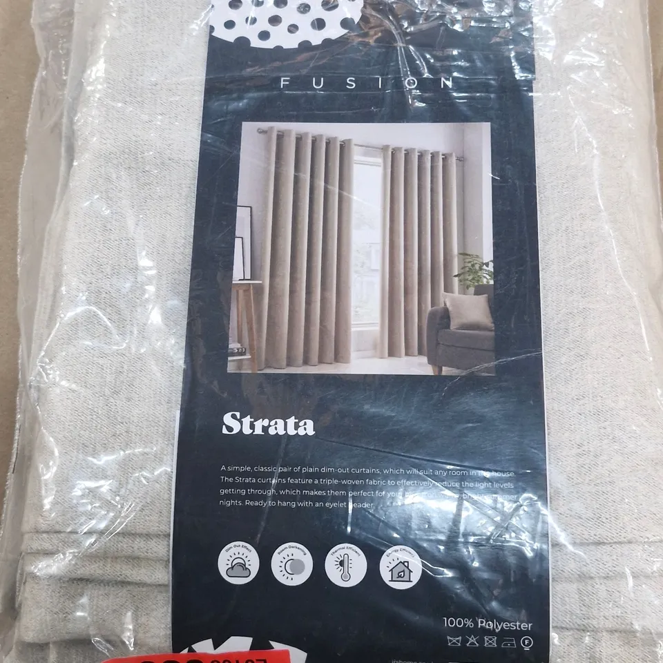 EYELET NATURAL STRATA CURTAINS 