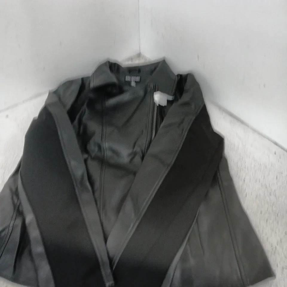 NINA LEONARD WOMEN’S LEATHER JACKET – BLACK, SIZE S