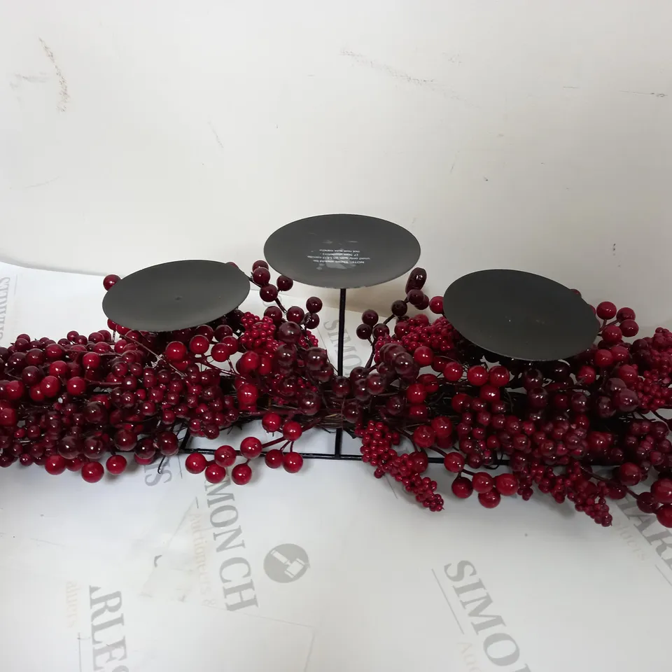 OUTLET HOME REFLECTIONS MIXED BERRY CANDLE HOLDER WITH LED CANDLES - 60cm