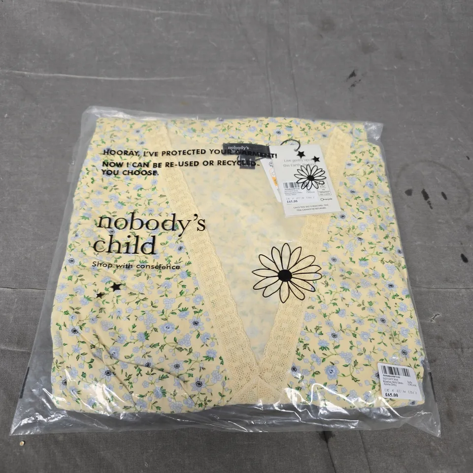 BAGGED NOBODYS CHILD KHARIAN MIDI DRESS - SIZE 6