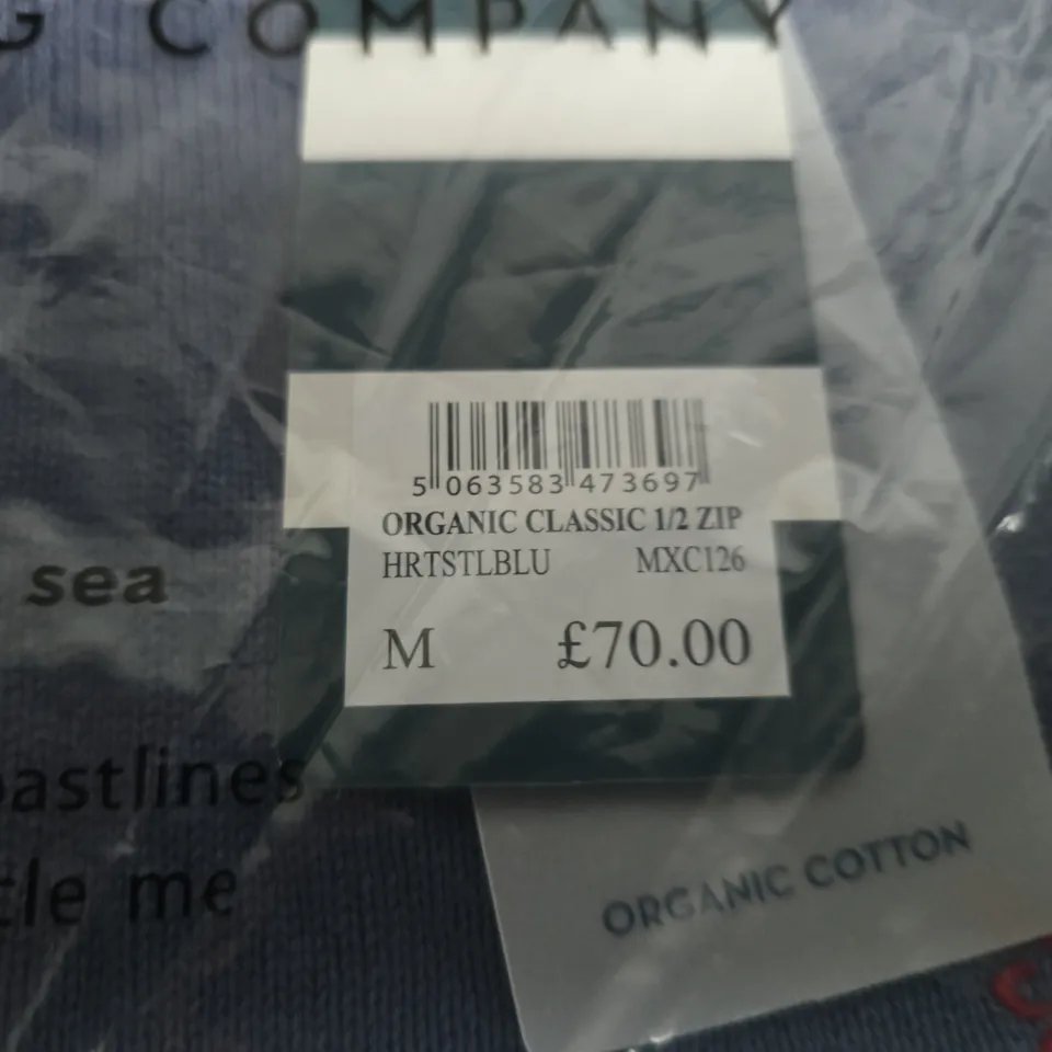 CREW CLOTHING COMPANY ORGANIC CLASSIC 1/2 ZIP TOP – NAVY, MEN'S SIZE M