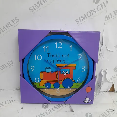 THATS NOT MY TRAIN BLUE CHILDRENS WALL CLOCK