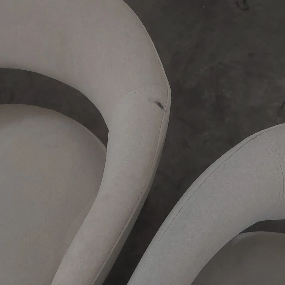 SET OF 5x DANETTI RHETT CREAM PLUSH FABRIC DINING CHAIRS