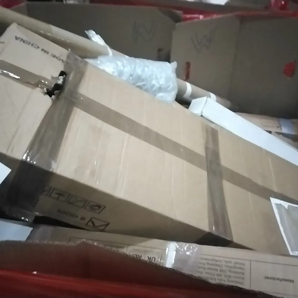 PALLET OF ASSORTED PRODUCTS AND HOUSEHOLD GOODS TO INCLUDE;GARDEN STRIMMER,FOLDING CLOTHES RACK,KIDS PLAYHOUSE