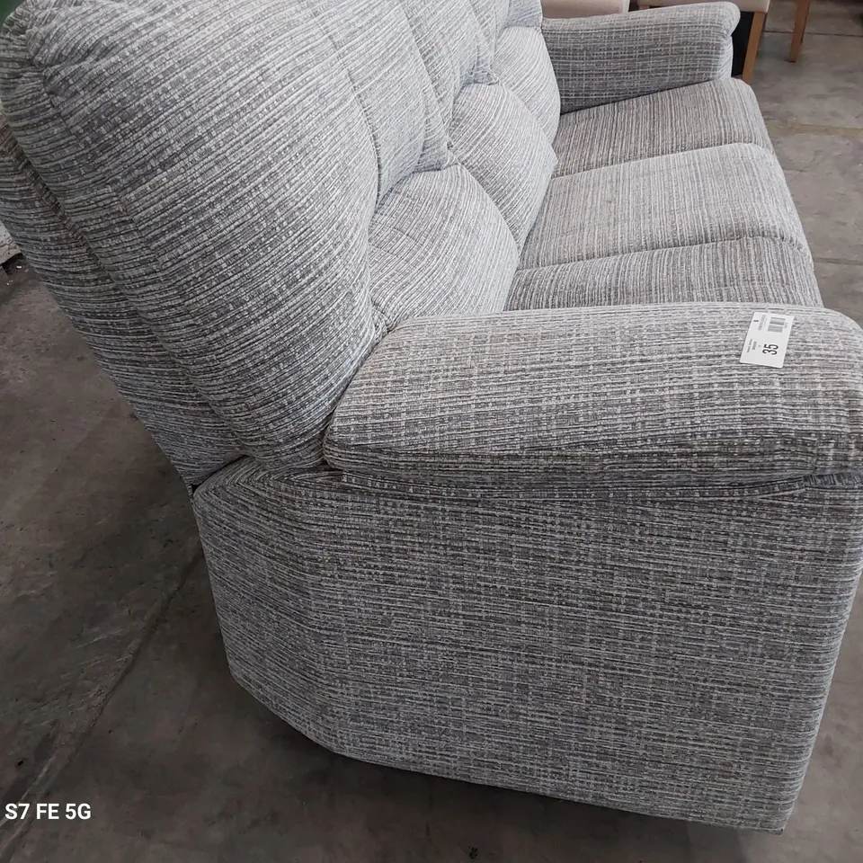 QUALITY BRITISH DESIGNER G PLAN CHLOE THREE SEATER SOFA WAFFLE SMOKE FABRIC 