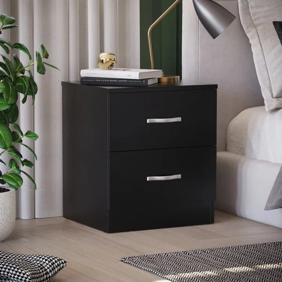 BOXED MAYBERY 2 DRAWER BEDSIDE TABLE (1 BOX)