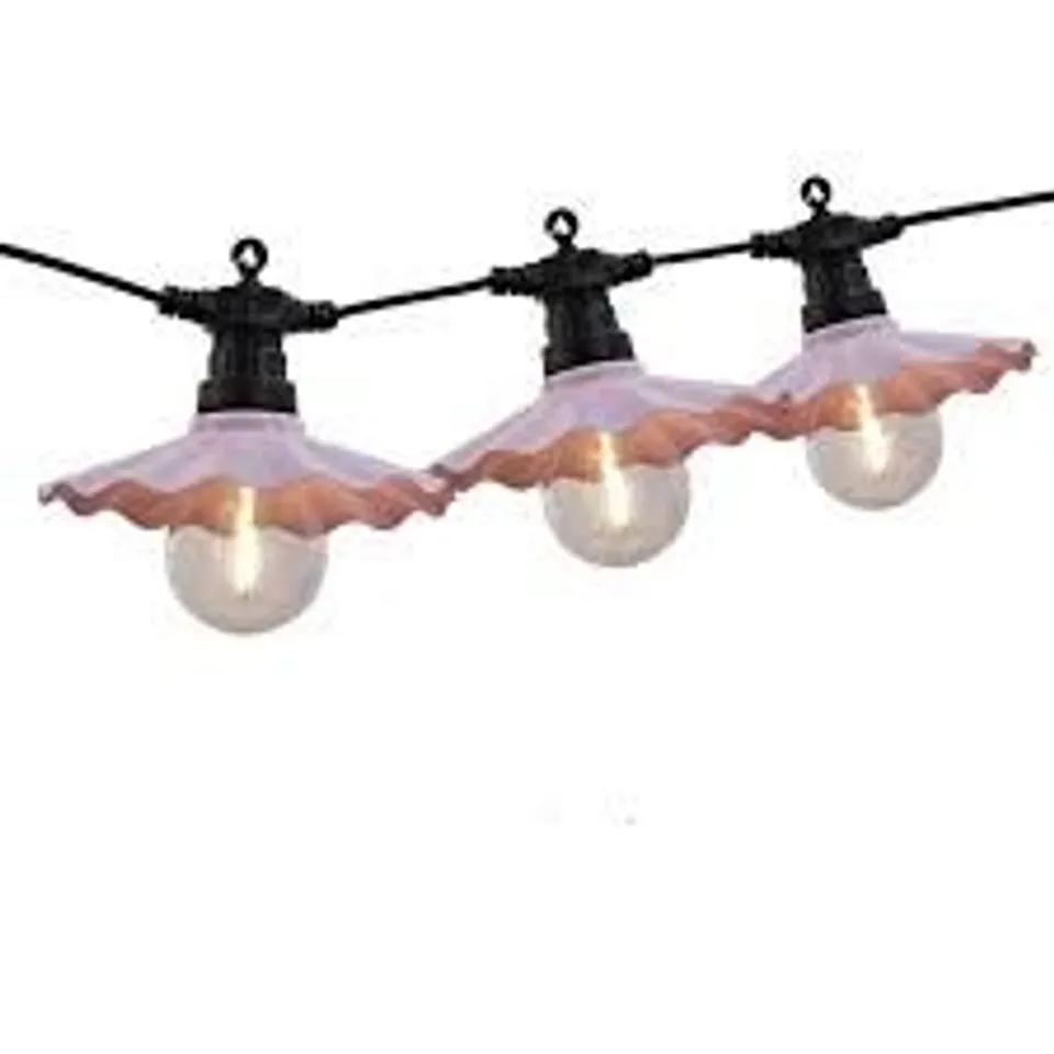 GARDEN STORIES SORBET COLLECTION MAINS OPERATED FLUTED 8 BULB STRING LIGHTS