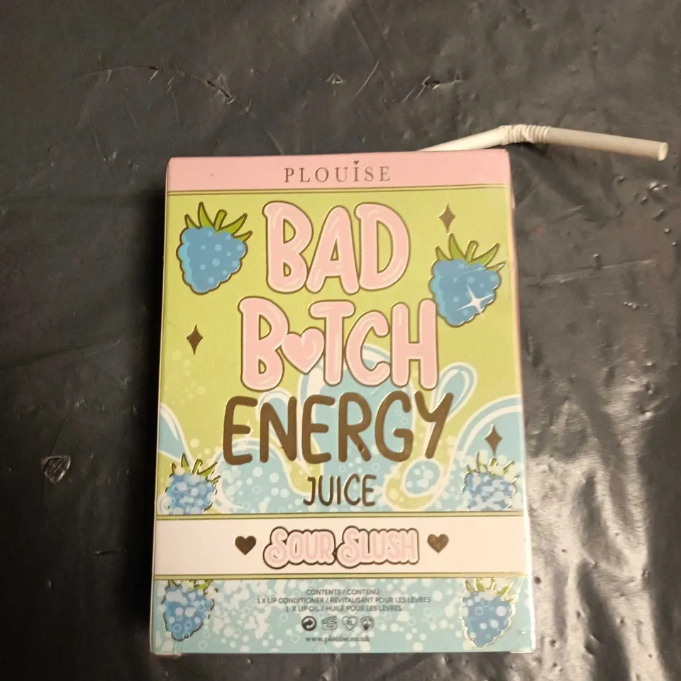 PLOUISE COSMETICS BUNDLE: FLUFFY FANTASY PALETTE ROSE VEIL, FLUFFY JELLY COSMETIC BASE, LIP AGE LIP PRODUCT, BAD BITCH ENERGY JUICE SOUR SLUSH