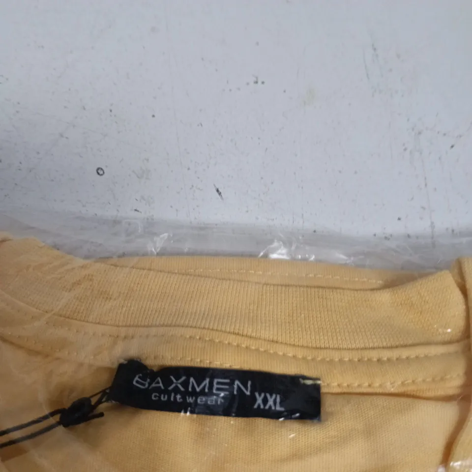 BAXMEN CULT WEAR T-SHIRT – YELLOW, MEN'S XXL